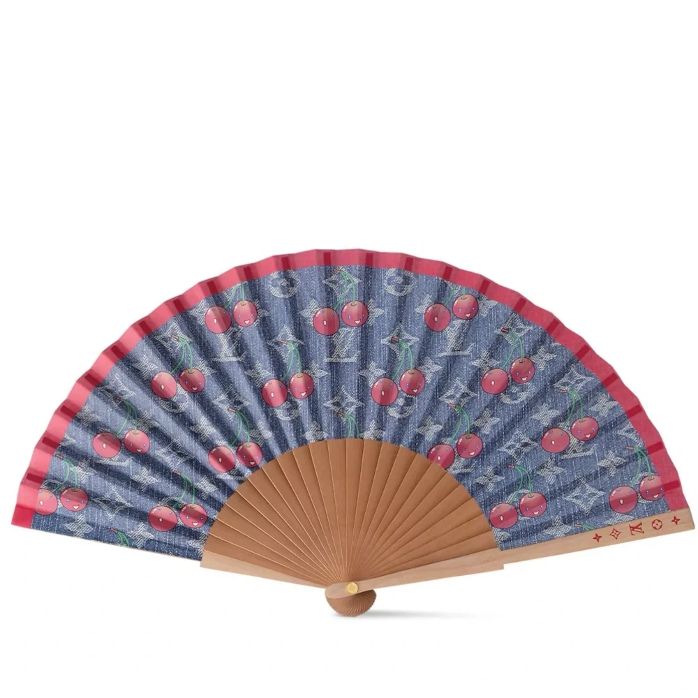 Louis Vuitton x Takashi Murakami Cherry Print Denim Fan - Picture 2 of 5
